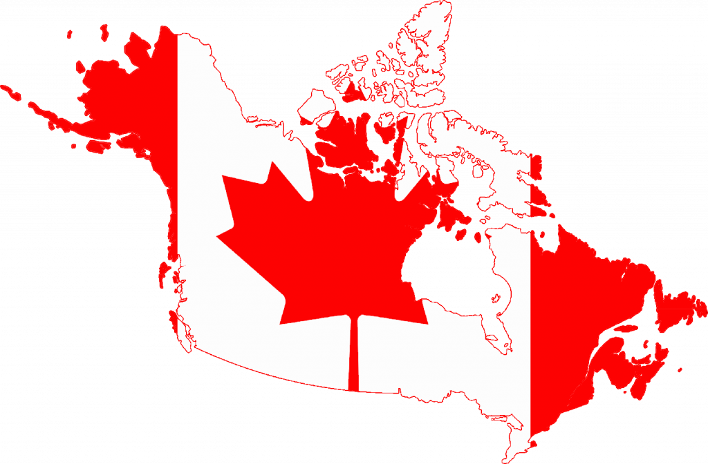 flag map of greater canada
