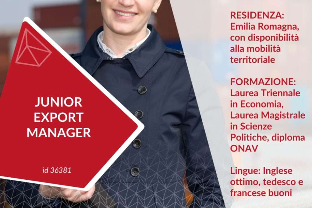 Junior Export Manager Profilo Settimana