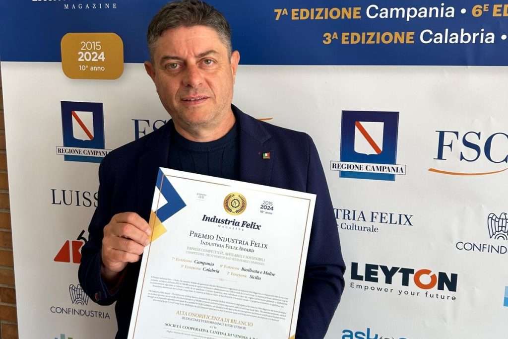 Cantina di Venosa trionfa ancora Premio Industria Felix