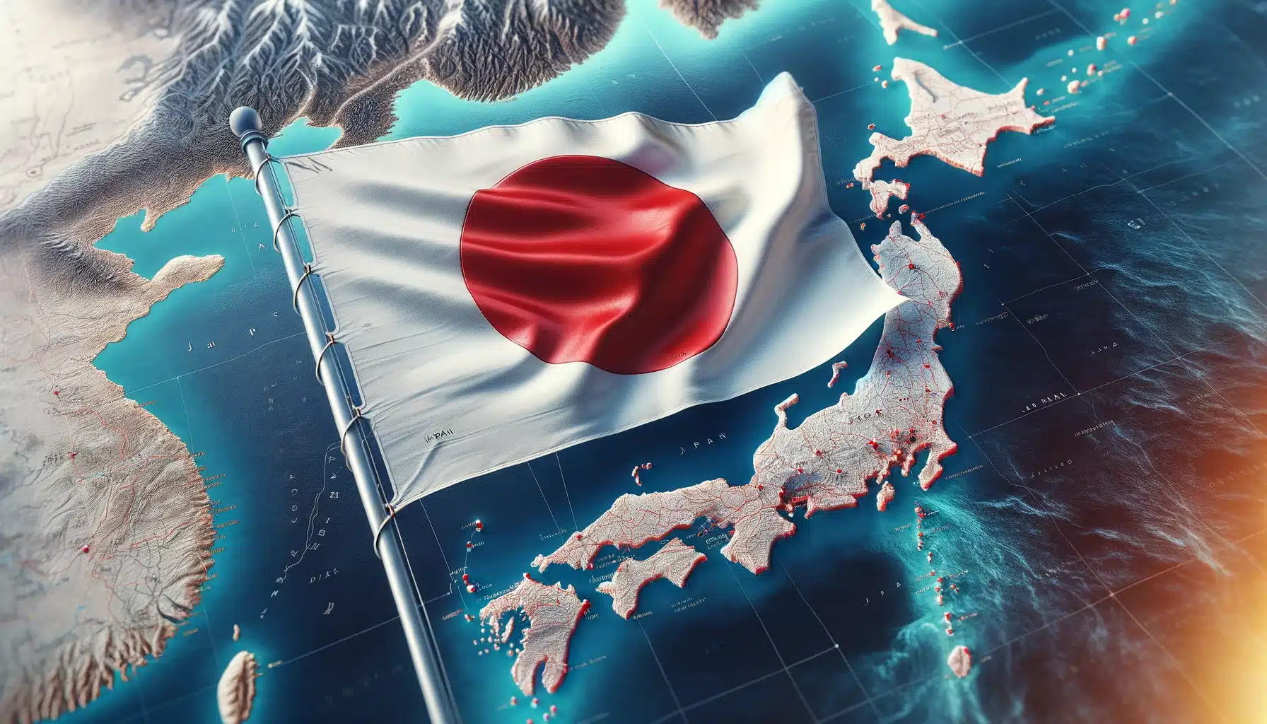 giappone bandiera mappa