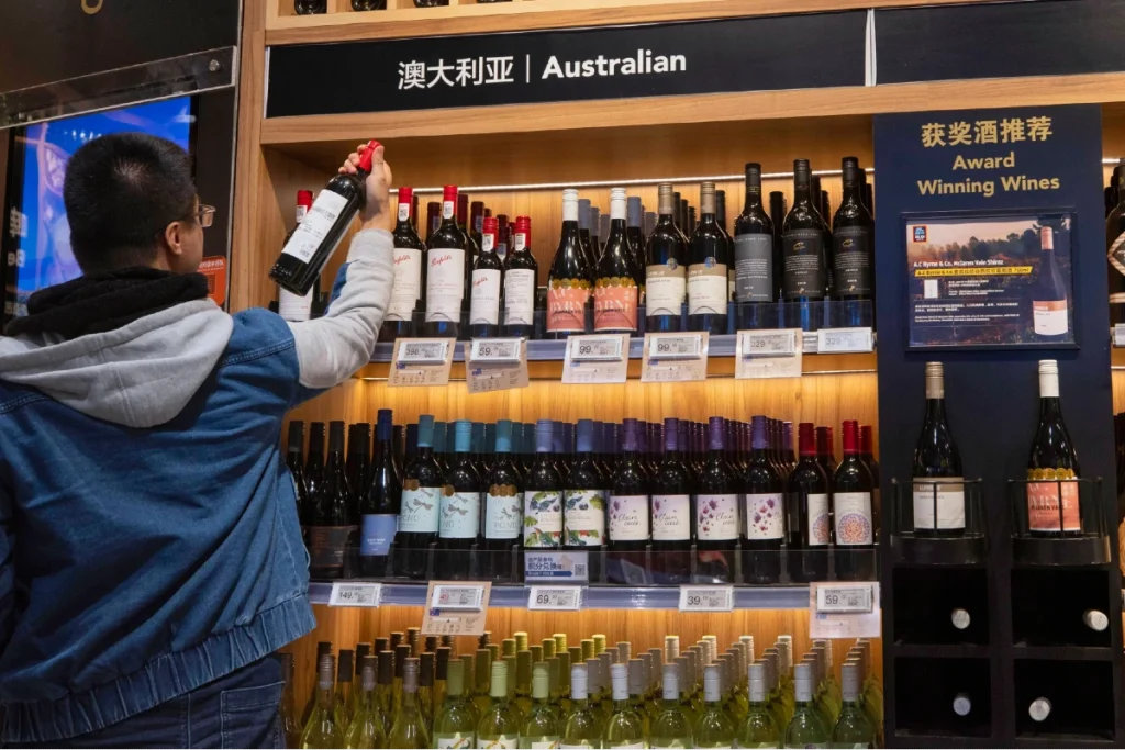 mercato cina vino retail supermercati