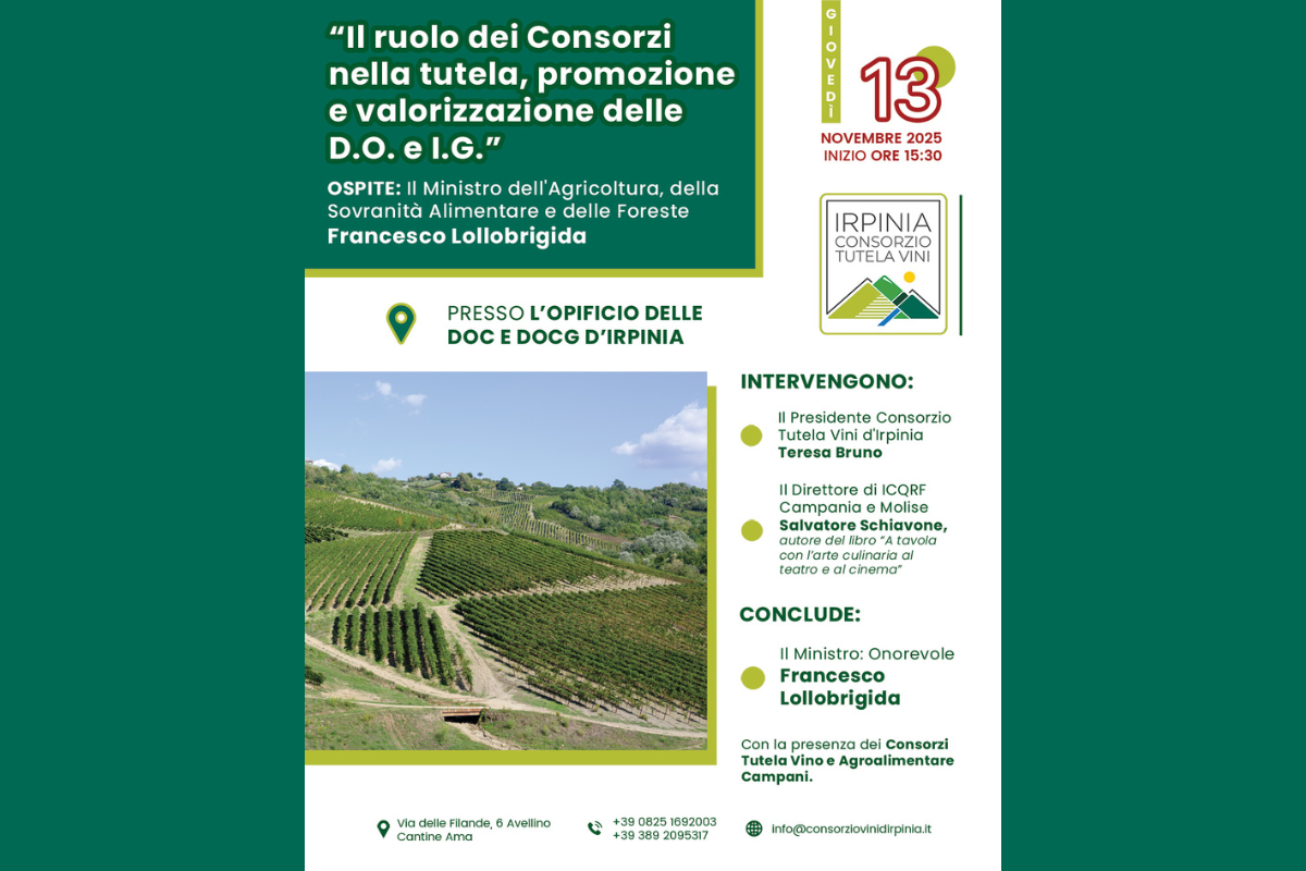 Consorzi, tutela e valorizzazione l'Irpinia chiama a raccolta il ministro Lollobrigida