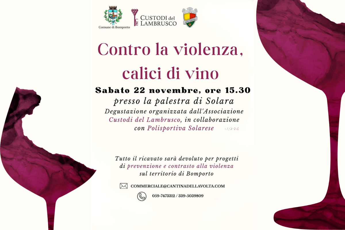 Lambrusco solidale degustazione di beneficenza per la Casa delle Donne di Bomporto