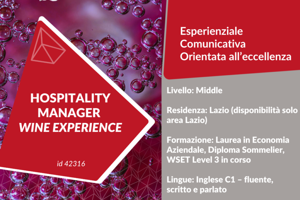 Hospitality Manager Wine Experience