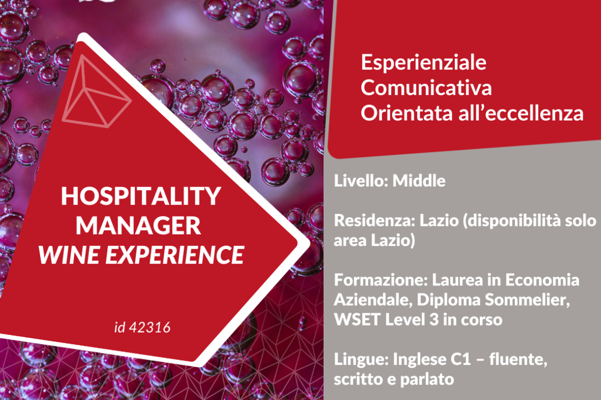 Hospitality Manager Wine Experience