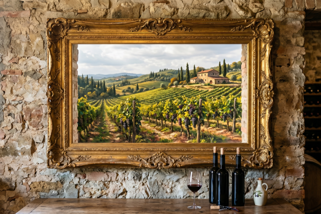Molte cantine hanno una cornice bellissima, quante hanno un quadro?