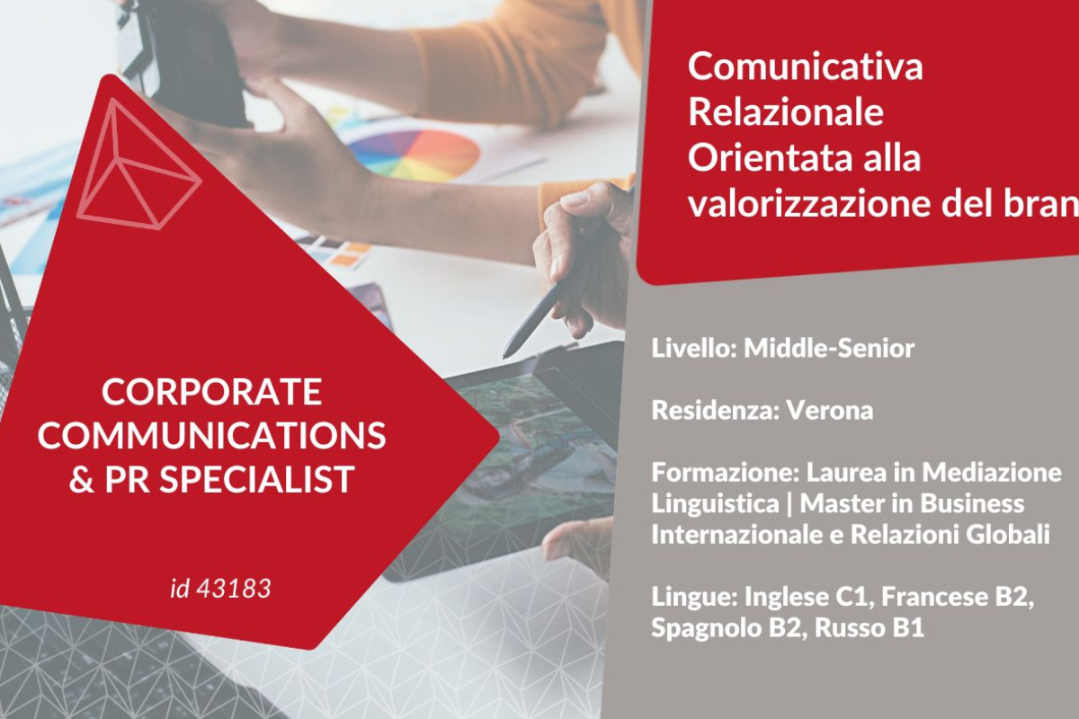 CORPORATE COMMUNICATIONS & PR SPECIALIST